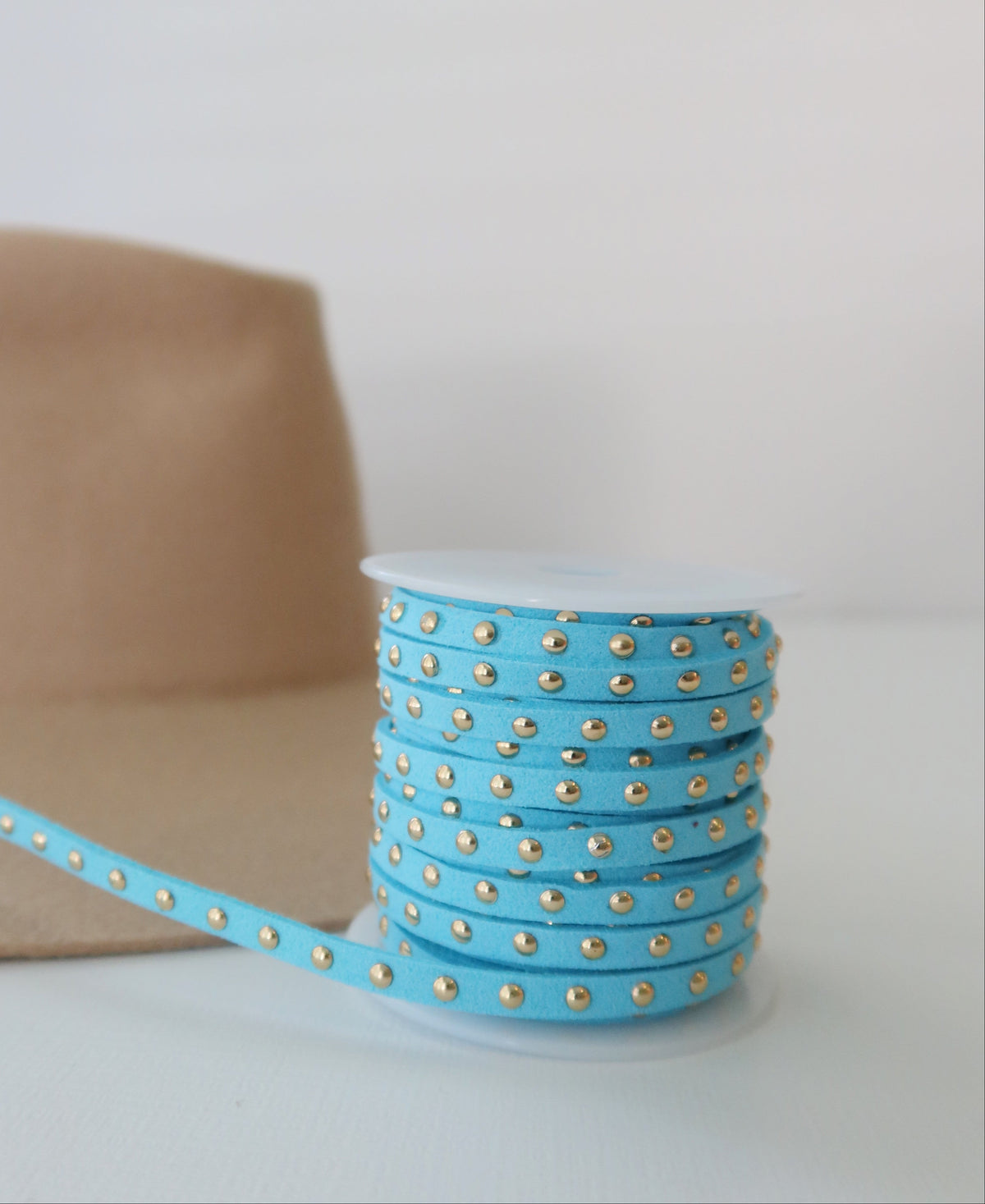 Blue Studded Leather
